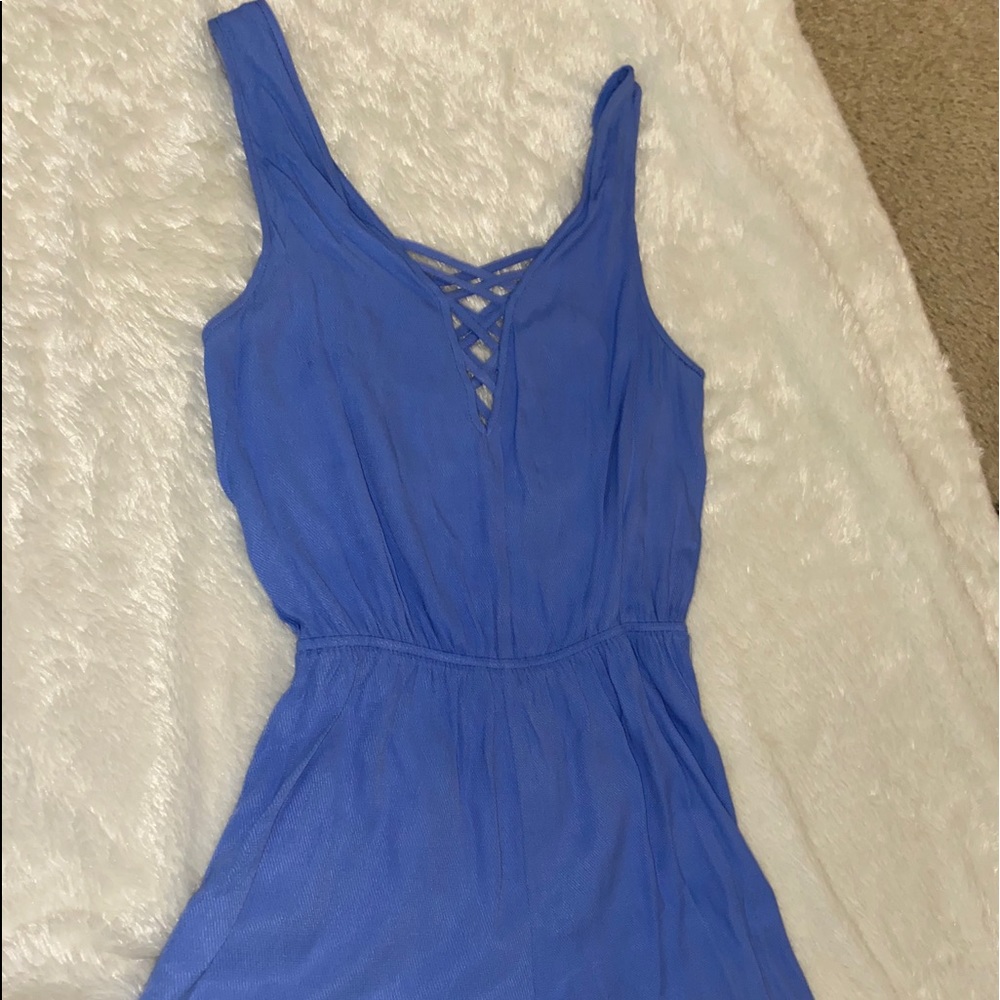 purple criss cross romper
